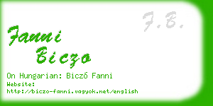 fanni biczo business card