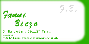 fanni biczo business card